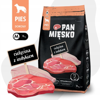 Teľacie mäso na panvici s morčacím 9 kg chrumkavé M